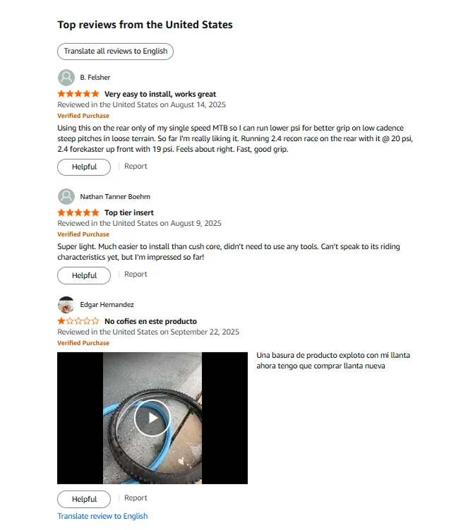 image showing customers’ feedback on Amazon